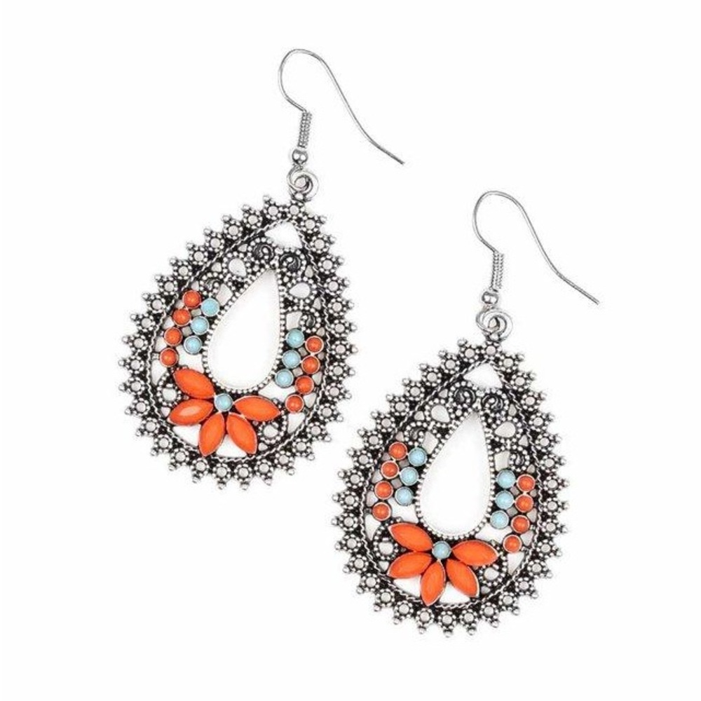 3 for $15 Paparazzi NWT’s bohemian western orange and turquoise dangle earrings